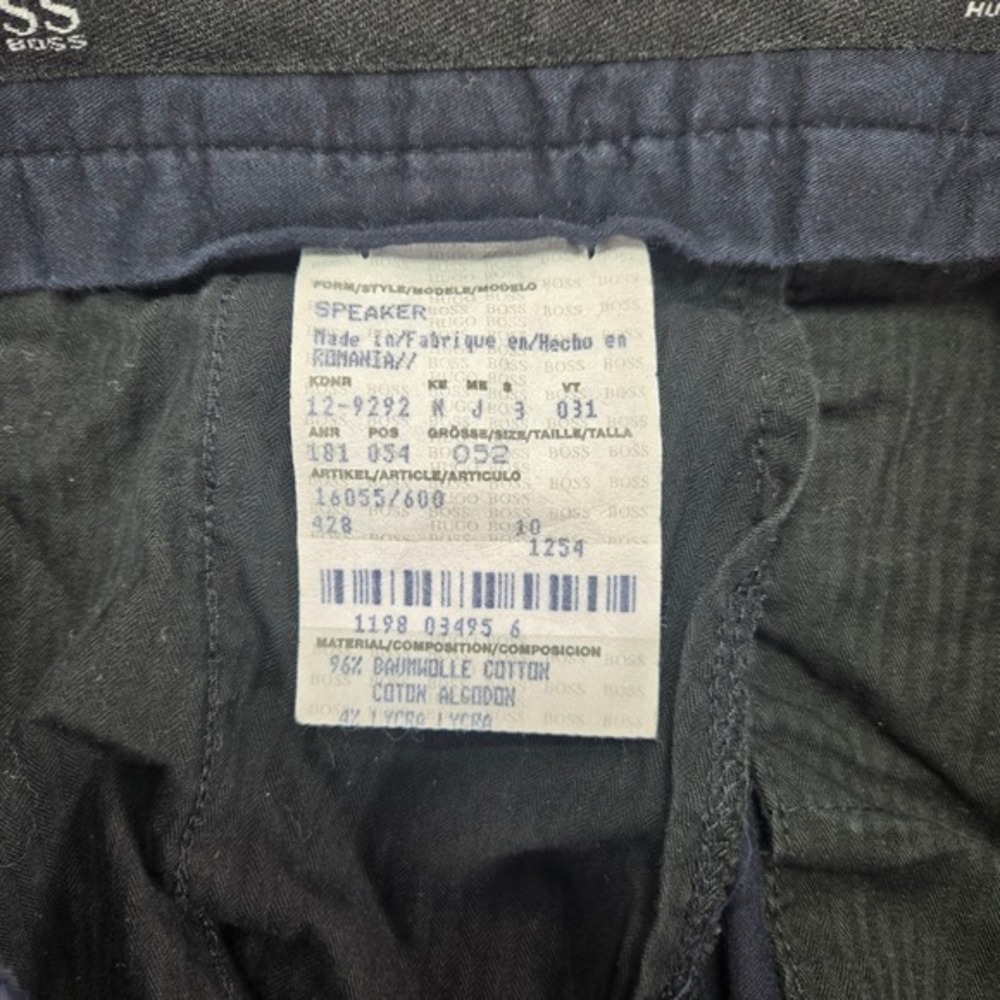 Hugo Boss Pants Speaker Dress Chinos Stretch Cotton Blue Mens Size 52 Big & Tall - Picture 5 of 9